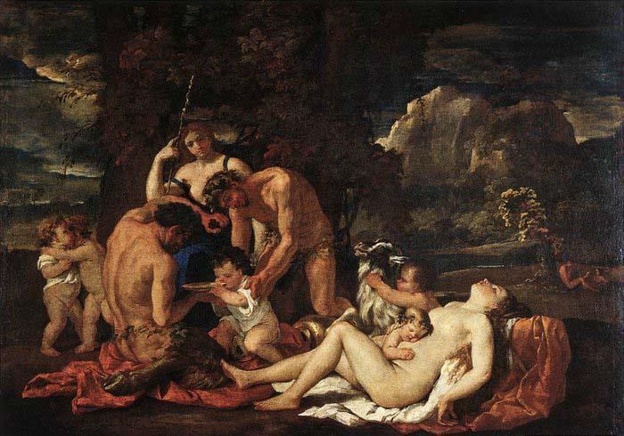 POUSSIN, Nicolas The Nurture of Bacchus oil painting image